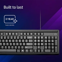 HP 100 Wired USB Keyboard with Full Range
