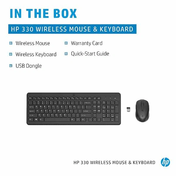 HP 330 Wireless Black Keyboard and Mouse Combo