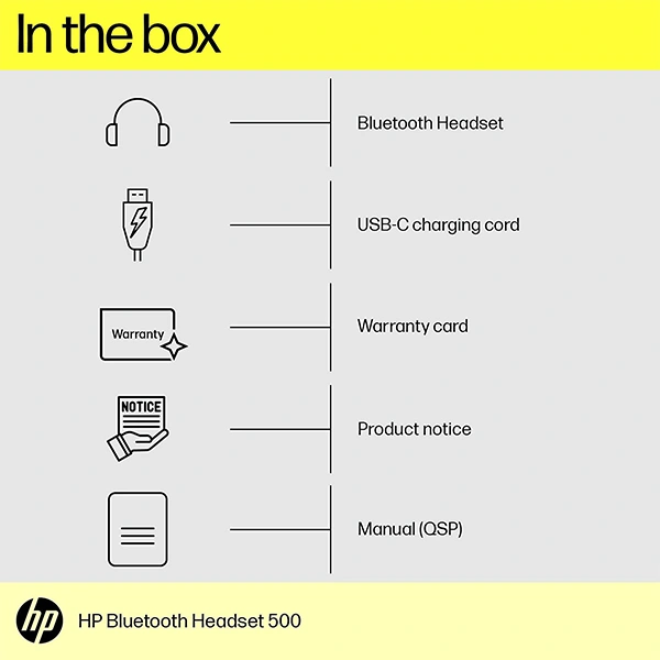 HP 500 Bluetooth Wireless Over Ear Headphone