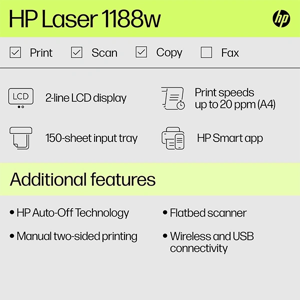 HP Laser MFP 1188a Printer