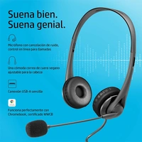 HP Stereo Wired On Ear Headphones with Mic USB G2 - Black, Black/Red, Black/Yellow