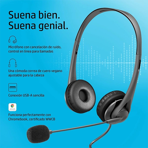 HP Stereo Wired On Ear Headphones with Mic USB G2 - Black, Black/Red, Black/Yellow