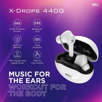 Hrx HRX X-Drops 440G Wireless Earbuds - White - White