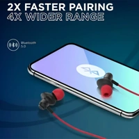Hrx HRX X-Wave 350R Wireless Neckband with 40 Hours Battery - Red - Red