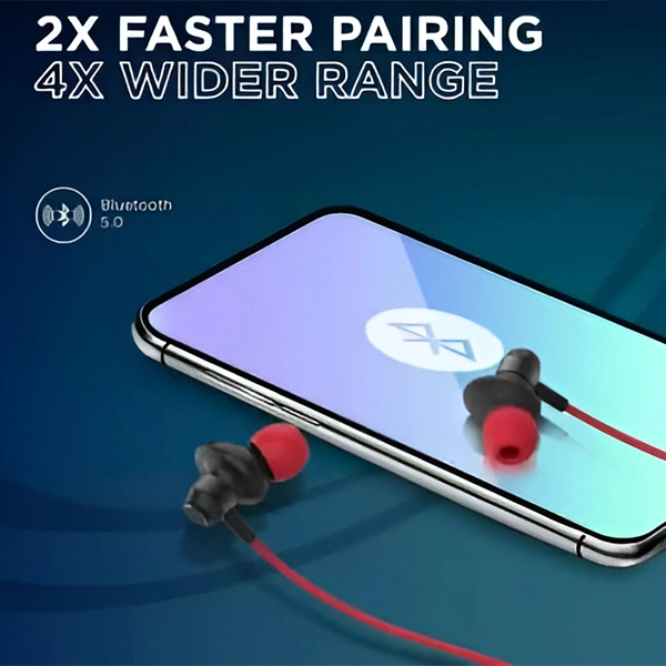 Hrx HRX X-Wave 350R Wireless Neckband with 40 Hours Battery - Red - Red
