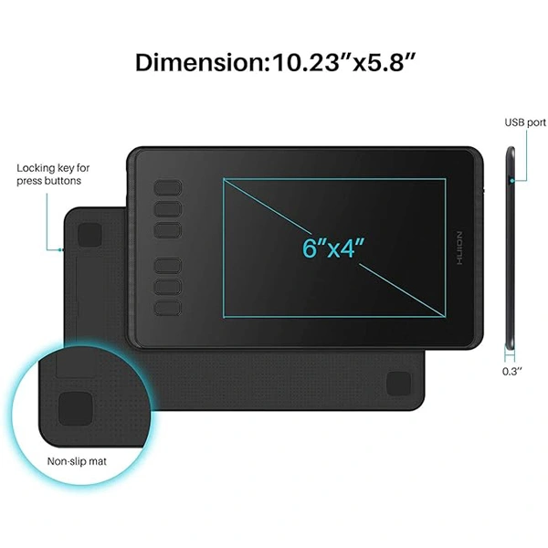 Huion HUION Inspiroy H640P 6  4 inch Graphics Drawing Tablet