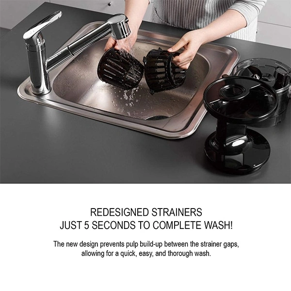 Hurom H-100 Cold Press Slow 150W Juicer - Platinum Silver - Platinum Silver
