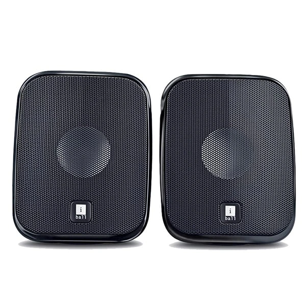 iBall Decor 9-2.0 USB Powered Computer Multimedia Speakers with in-line Volume Controller - Black Grey, Black Red, Black Yellow