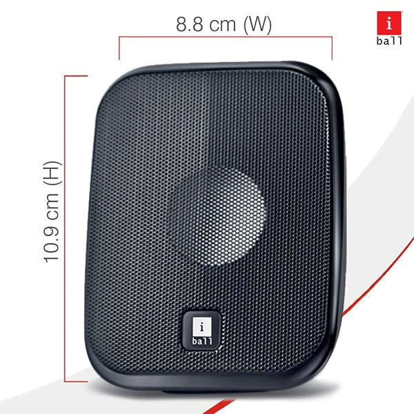 iBall Decor 9-2.0 USB Powered Computer Multimedia Speakers with in-line Volume Controller - Black Grey, Black Red, Black Yellow