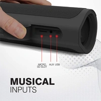 iBall Musi Jam TWS Stereo Bluetooth Portable Speaker | Micro SD Card Slot & Built in Mic - Black - Black