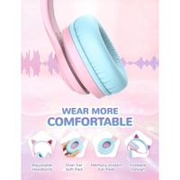 iClever BTH13 Bluetooth Kids Headphones with Mic - Purple - Purple