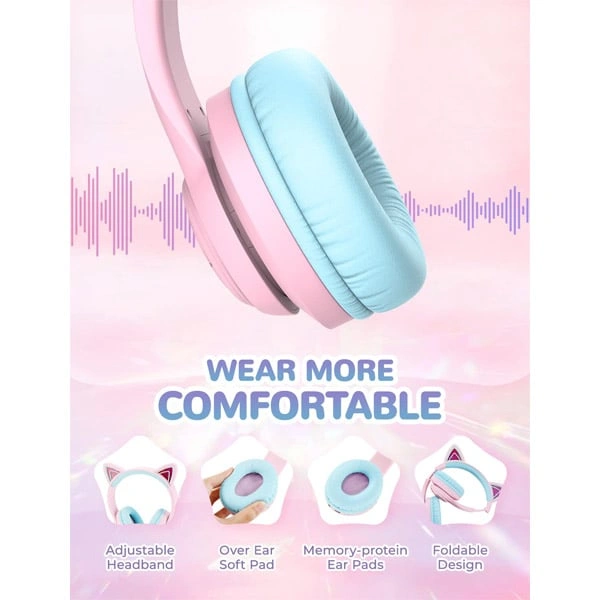 iClever BTH13 Bluetooth Kids Headphones with Mic - Purple - Purple