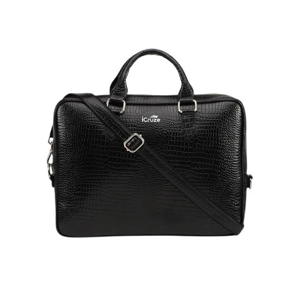iCruze Delite Leather Bag - Black - Black