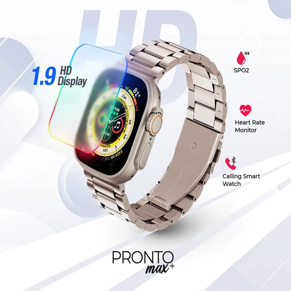 iCruze Pronto Max + With Stainless Steel Band Calling Smartwatch