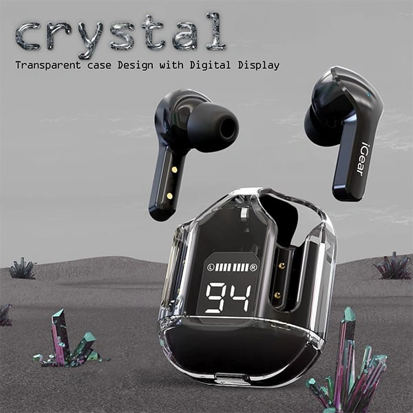 iGear Crystal TWS Earbuds With ENC & Touch Control - White - White