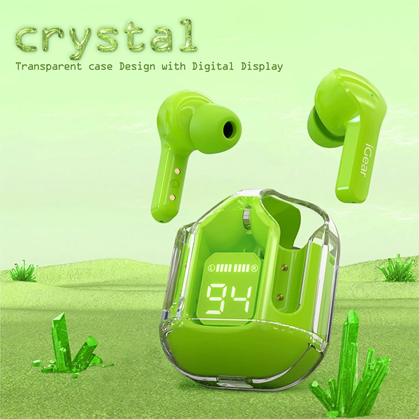 iGear Crystal TWS Earbuds With ENC & Touch Control - Green - Green
