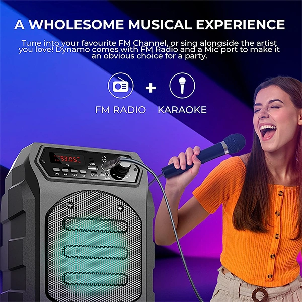iGear Dynamo 16W Bluetooth Party Speaker With Corded Mic