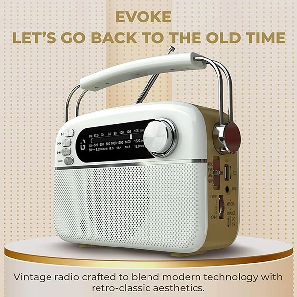 iGear Evoke Retro Modern Style Radio & MP3 player With FM/AM/SW - White - White