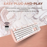 iGear KeyBee Pro Colourful Computer Wireless Keyboard and Mouse Combo - Purple - Purple