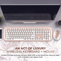 iGear KeyBee Pro Colourful Computer Wireless Keyboard and Mouse Combo - Purple - Purple