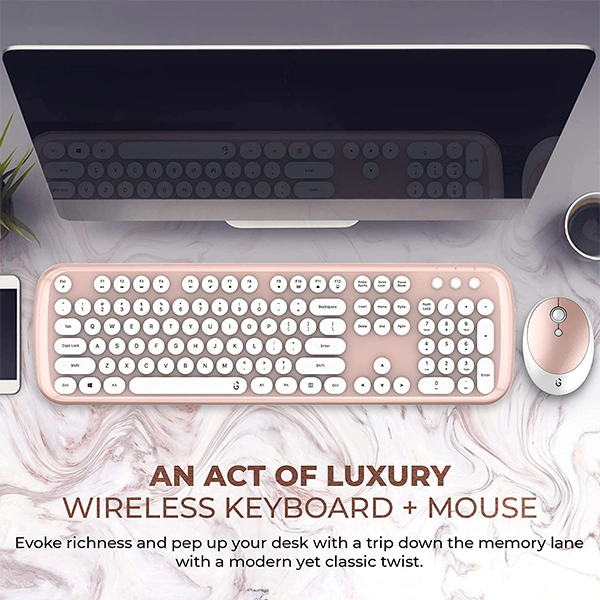 iGear KeyBee Pro Colourful Computer Wireless Keyboard and Mouse Combo - Purple - Purple