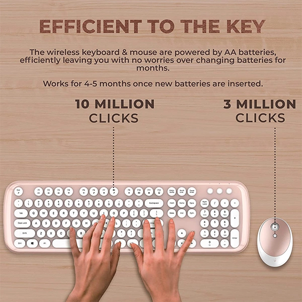iGear KeyBee Pro Colourful Computer Wireless Keyboard and Mouse Combo - Purple - Purple