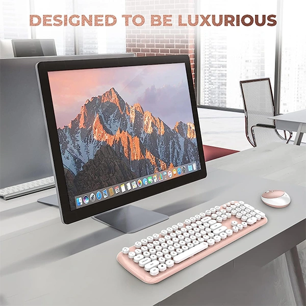 iGear KeyBee Pro Colourful Computer Wireless Keyboard and Mouse Combo - White - White