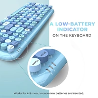 iGear KeyBee Retro Typewriter Inspired 2.4GHz Wireless Keyboard and Mouse Combo With USB Support - Blue - Blue