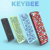 iGear KeyBee Retro Typewriter Inspired 2.4GHz Wireless Keyboard and Mouse Combo With USB Support - Blue - Blue