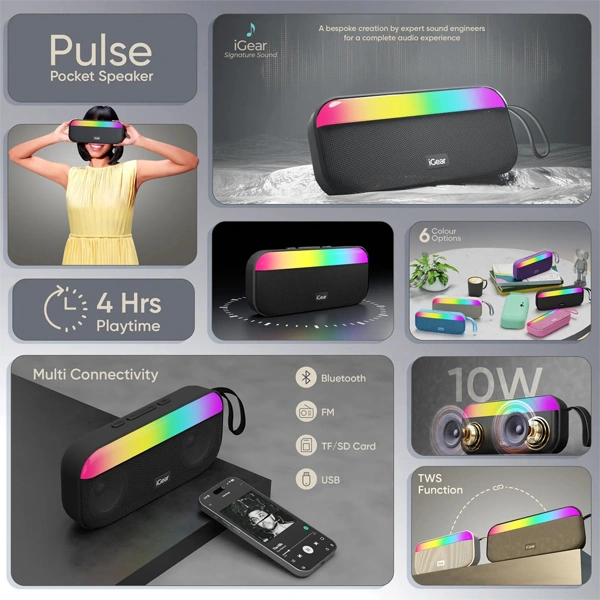 iGear Pulse Bluetooth Party Speaker - White - White