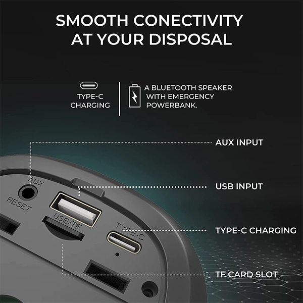 iGear Spectrum Mini Portable Bluetooth Speaker With 180 Degree LED Lights