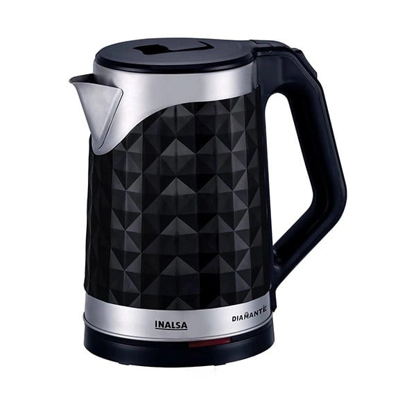 Inalsa 1300W Double Wall 1.8 Ltr Kettle Diamante - Ivory Gold, Twinkling Grey