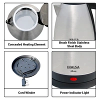 Inalsa Asta Electric Kettle - Ivory Gold, Twinkling Grey