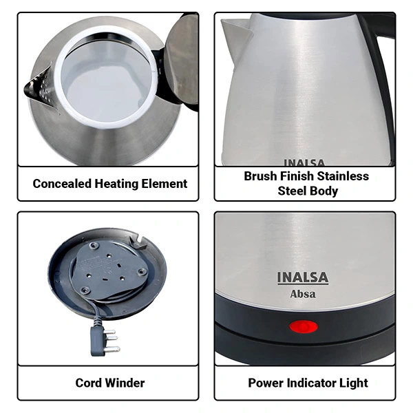 Inalsa Asta Electric Kettle - Ivory Gold, Twinkling Grey