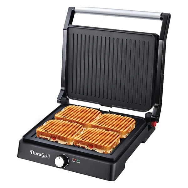 Inalsa Dura Grill 2200W Sandwich Maker/Contact Grill with Temperature Controller & LED indicator - Ivory Gold, Twinkling Grey