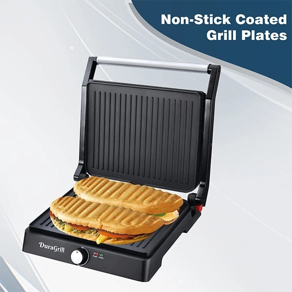 Inalsa Dura Grill 2200W Sandwich Maker/Contact Grill with Temperature Controller & LED indicator - Ivory Gold, Twinkling Grey