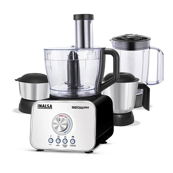 Inalsa Food Processor Professional With Mixer Grinder INOX 1000 Plus - Ivory Gold, Twinkling Grey