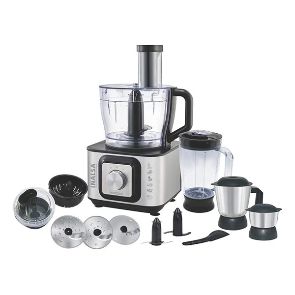 Inalsa Kitchen Master 1000W Food Processor - Ivory Gold, Twinkling Grey