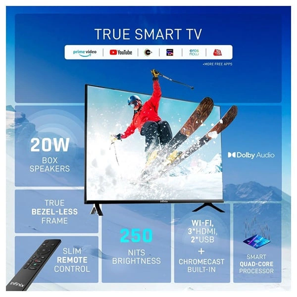 Infinix Y1 80 cm (32 inch) HD Ready LED Smart Linux TV (32Y1) - Blue, White