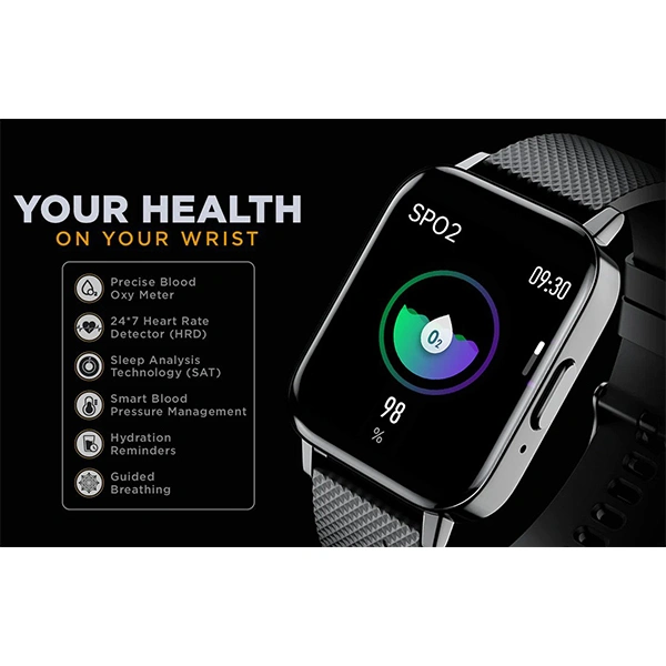 Intex FitRist Vogue Smart Watch with Dual Pairing BT Calling Feature - Titanium Silver - Titanium Silver