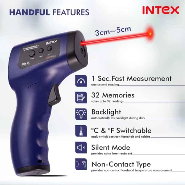 Intex Thermo Beam Infrared Thermometer with Advance Laser Pointing - Blue