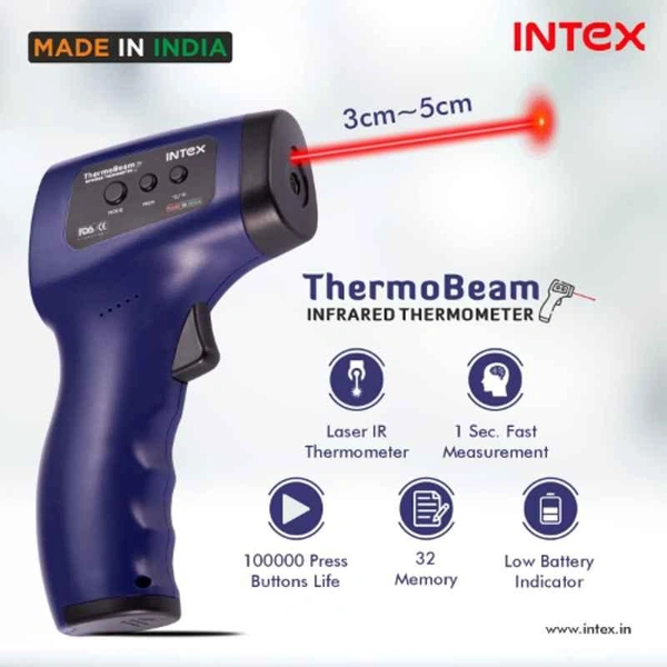 Intex Thermo Beam Infrared Thermometer with Advance Laser Pointing - Blue