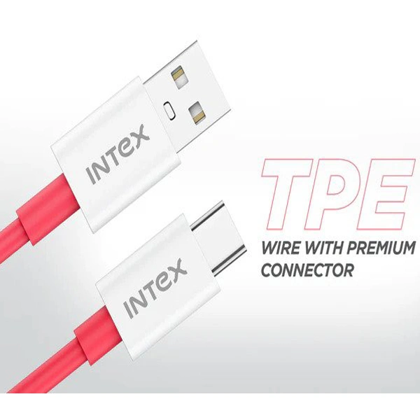 Intex USB Data Cable Speed 30W Type C Red
