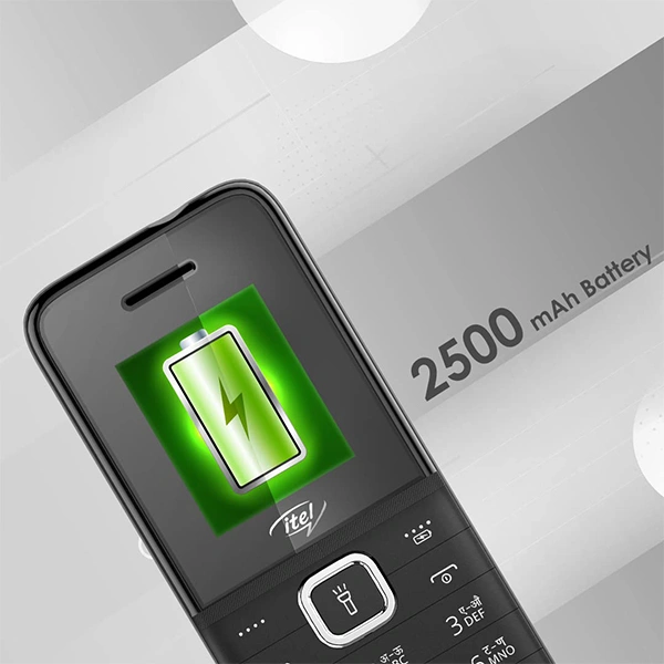 Itel Power 110 Neo (2500 mAh battery, Expandable Storage Upto 32GB) - Grey - Grey