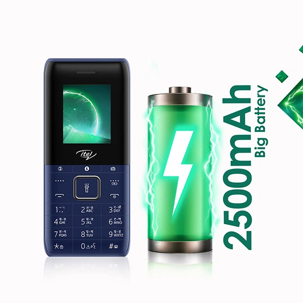 Itel Power 200 2500 mAh battery Expandable Storage Upto 32GB - Deep Blue - Deep Blue