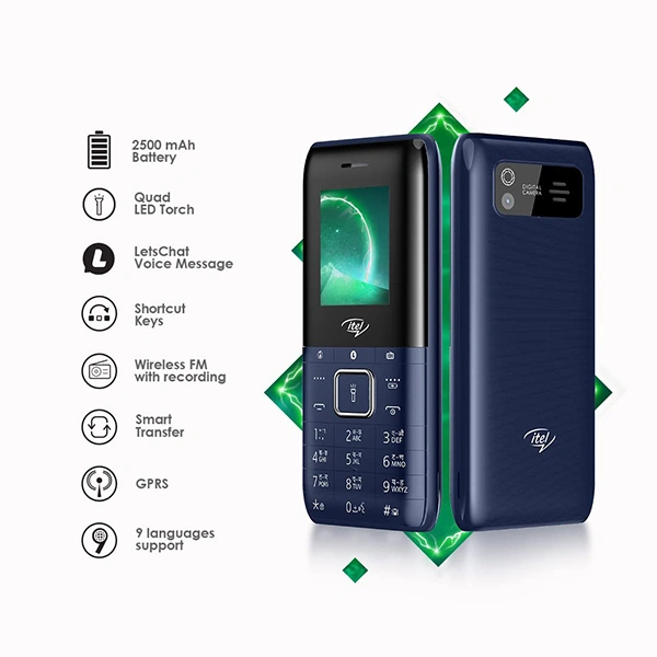 Itel Power 200 2500 mAh battery Expandable Storage Upto 32GB - Deep Blue - Deep Blue