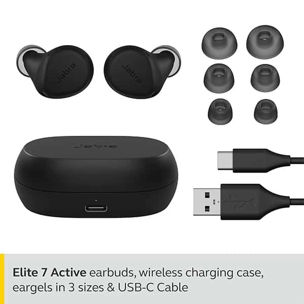 Jabra Elite 7 Active Wireless with ANC Earbuds - Black - Black