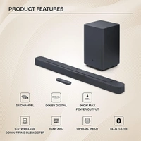 JBL Bar 2.1 Deep Bass (MK2) Soundbar with 6.5” Down-Firing Wireless Subwoofer - Black, Blue, Green
