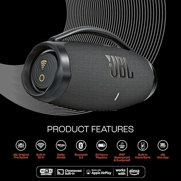 JBL Boombox 3 Wi-Fi Wireless Portable Bluetooth Speaker