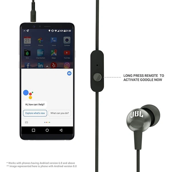 JBL C200SI Premium in Ear Wired Earphones - Gun Metal - Gun Metal